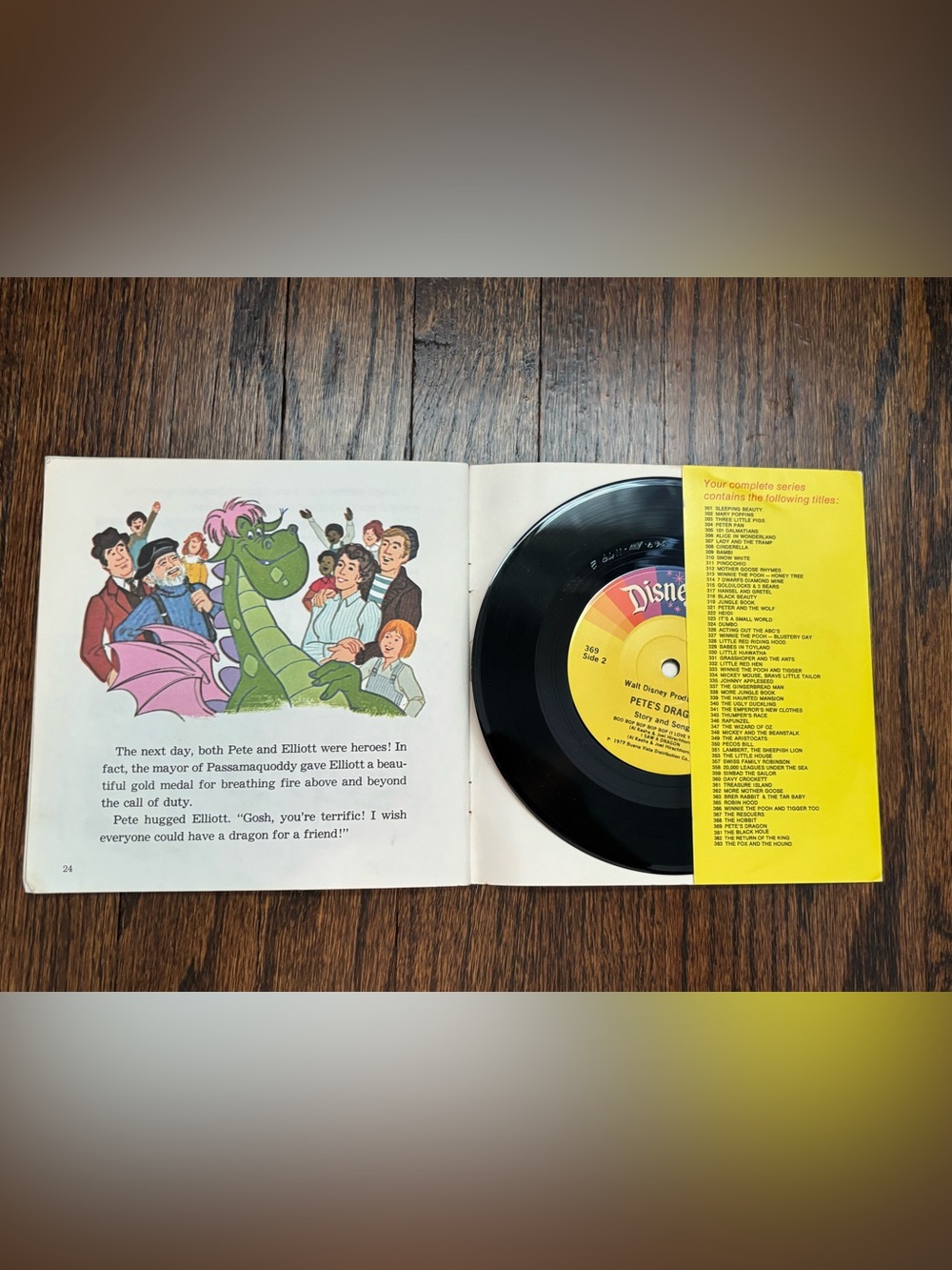Vintage 1977 Walt Disney Pete Dragon Book & Record # 369 - Picture 3 of 4
